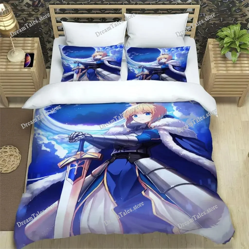 

3D Printed Anime Fatestay Night HD Bedding Set Boys Girls Twin Queen Size Duvet Cover Pillowcase Bed Kids Adult Home Textile