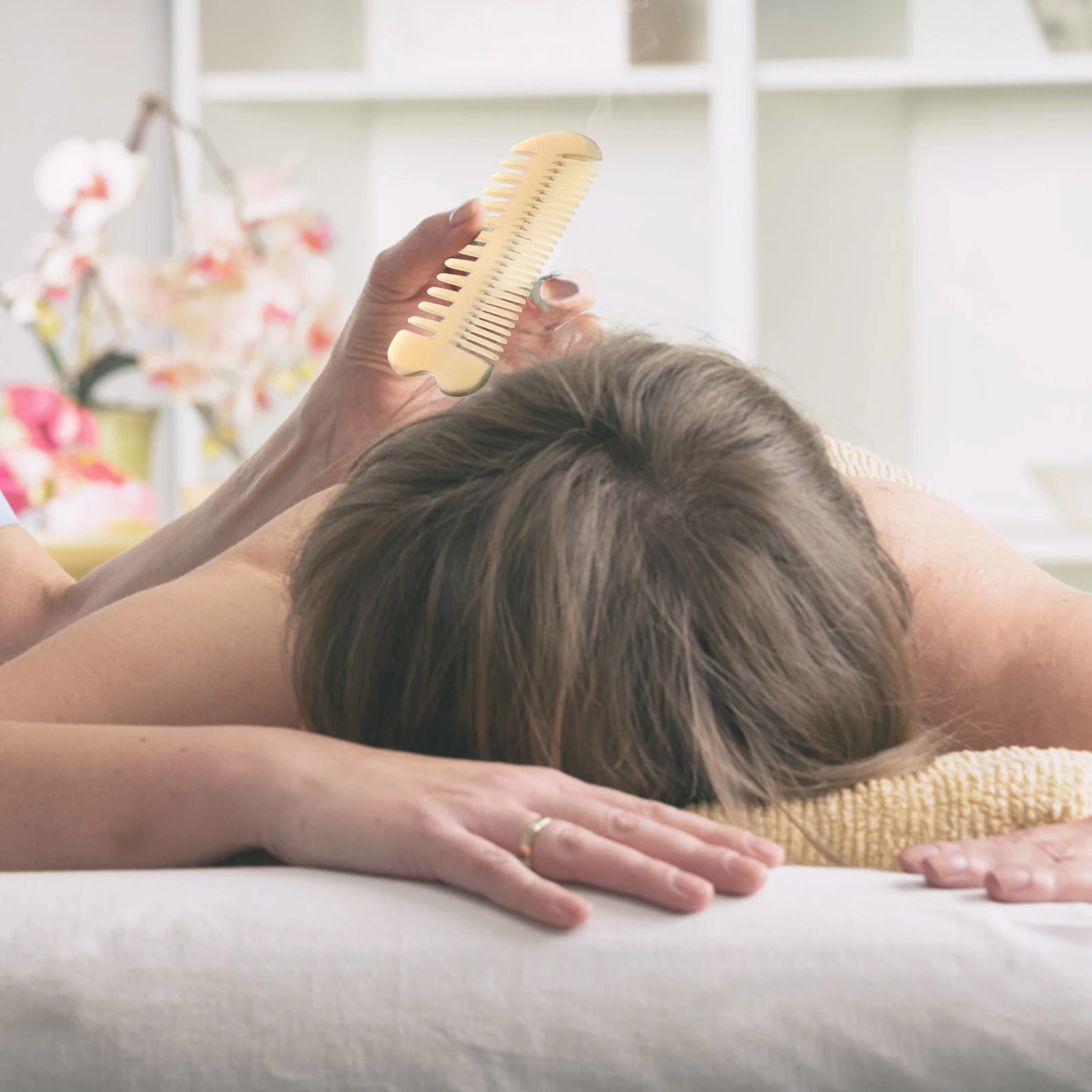 

Anti-static Scalp Massage Double-sided Hair Care Comb Travel Size Lightweight Horn Design Durable OX Horn Comb Hair Brush Cow