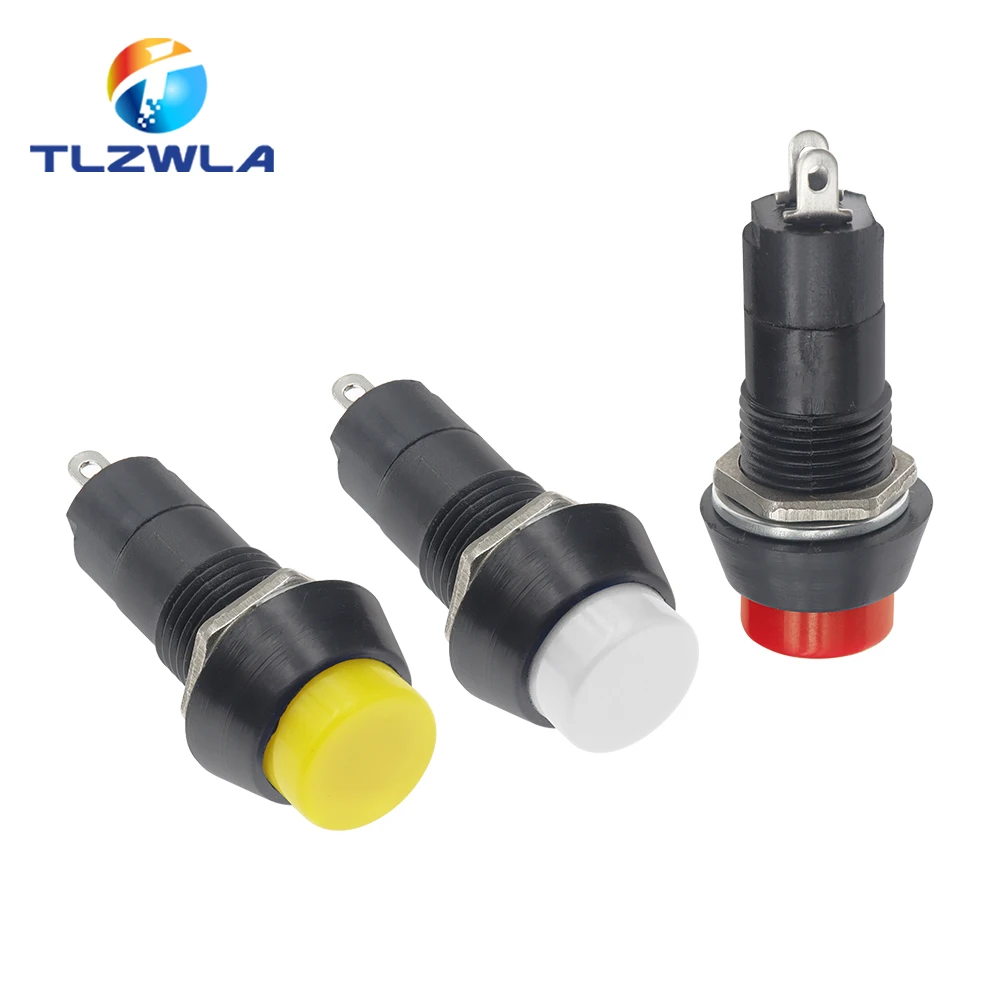 10PCS PBS-11A 12mm self-locking Plastic Push Button Switch Latching Switchs 1A 250V AC 2PIN PBS-11B