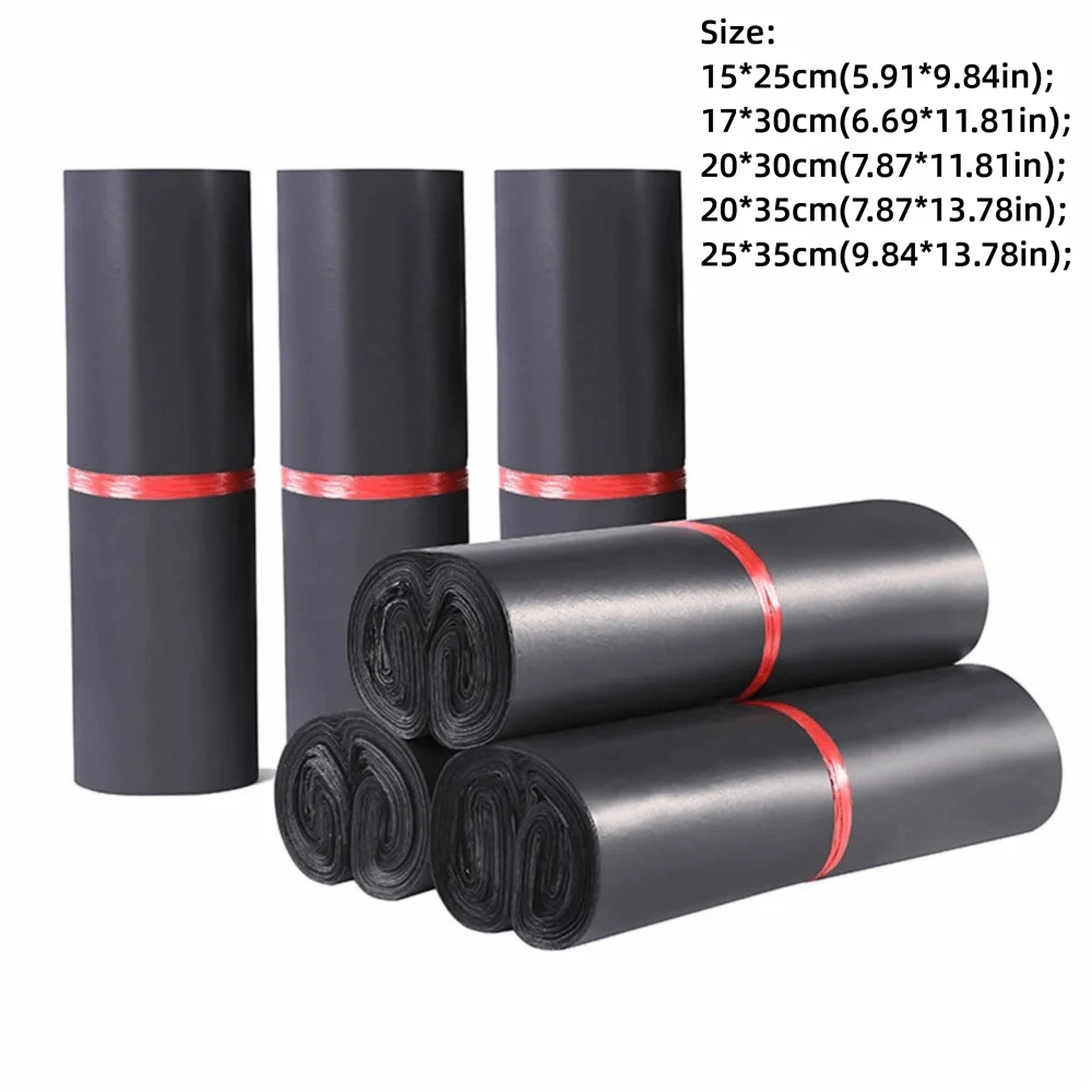Bolsa de embalaje exprés negra, bolsas de sobre gruesas de plástico, autoadhesivas, impermeables, autoselladas, Universal, 100 Uds.