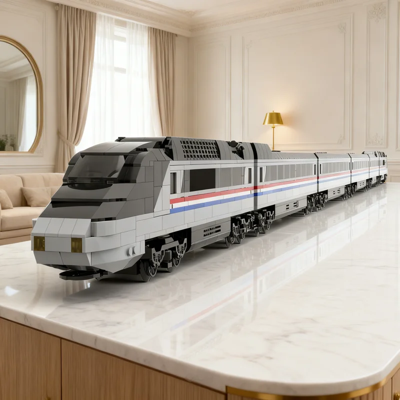 

3439 деталей MOC: Новая модель поезда Metroliner, конструктор, подарок, креативный коллекционный декор, премиум-класс, для взрослых и детей, настольное украшение