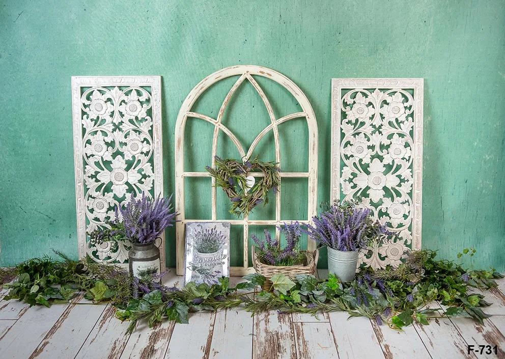 การถ่ายภาพพื้นหลังฤดูใบไม้ผลิไข่ที่มีสีสันรั้วสวนดอกไม้เด็ก Portrai ตกแต่งฉากหลัง Photo Studio