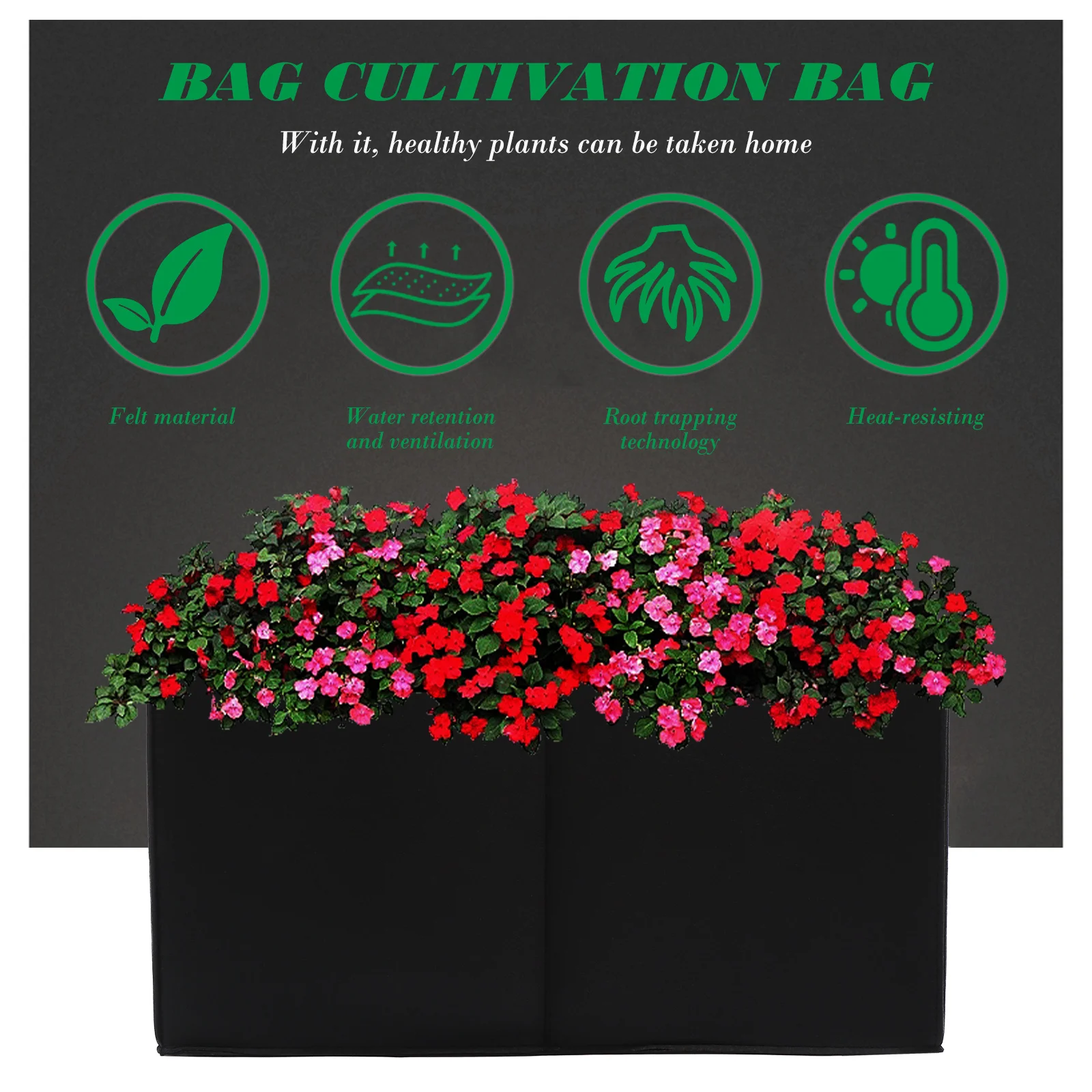 

Контейнер для посадки из поднятой ткани, прямоугольный нетканый мешок, прочные принадлежности для посадки картофеля, лука, моркови, цветов, фруктов