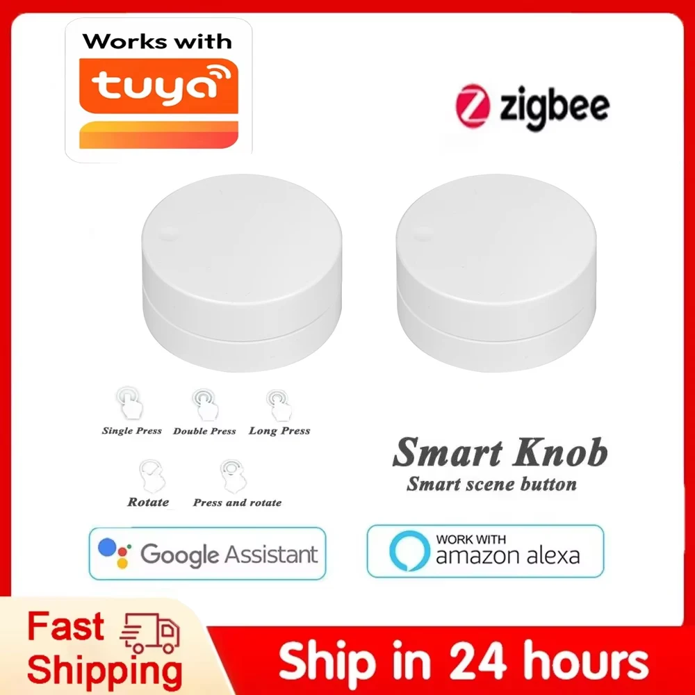 Tuya ZigBee Smart Knob Szenenschalter Drahtloser Szenenknopf-Controller Batteriebetriebene Automatisierungsszenarien Smart Life App