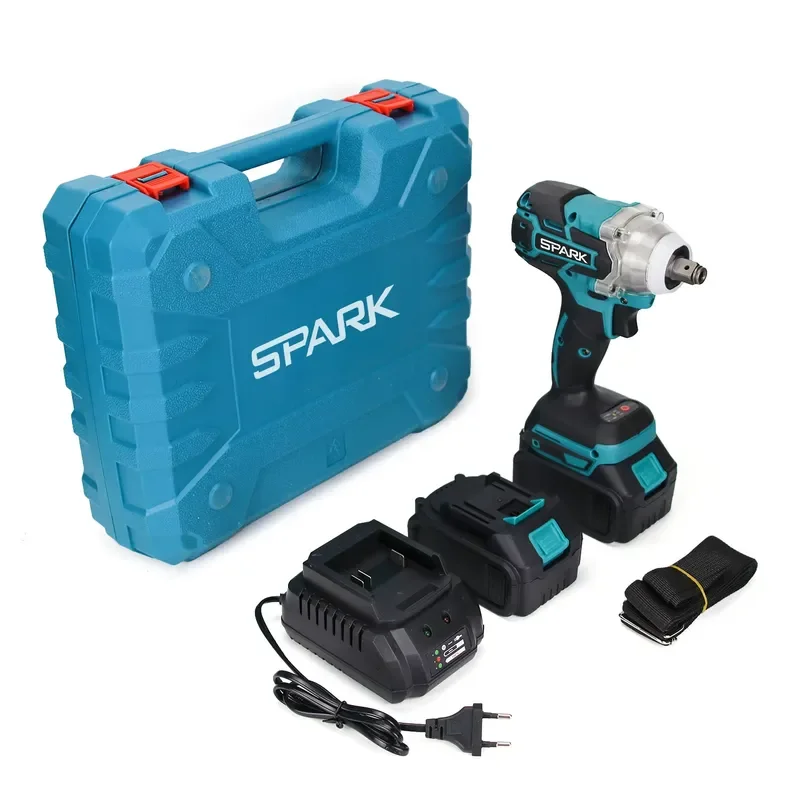 Cordless Electric Impact Wrench Brushless Motor Battery Powered Bolt Tightening Tool Set High Torque Screwdriver for Auto
