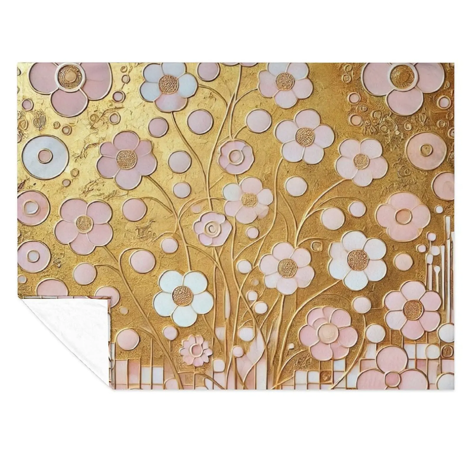 

Gustav Klimt Flowers and Gold Throw Blanket Polar Beach Shaggy sofa bed Blankets