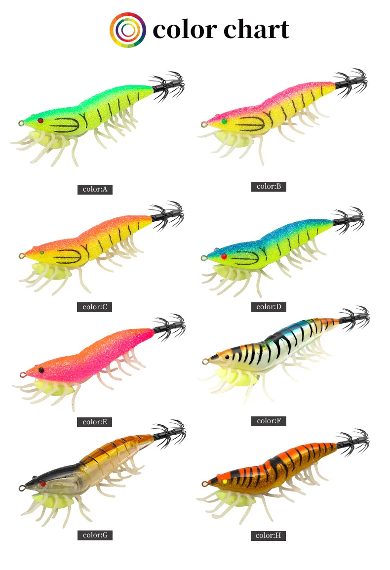 Glow Shrimp Squid Lure Set 11