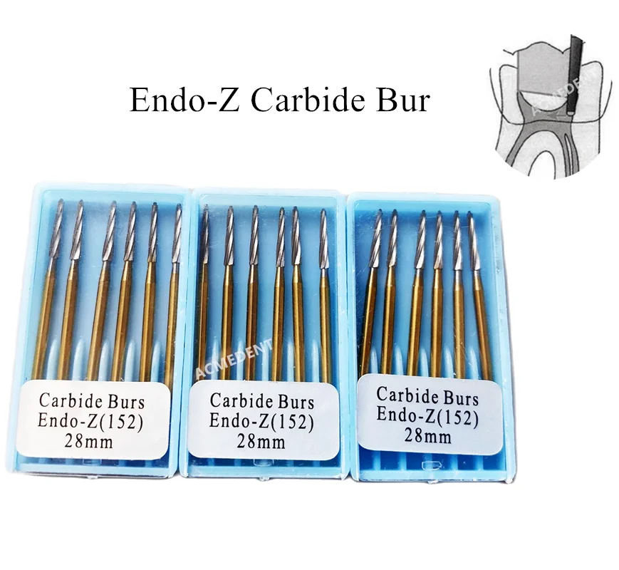 Dental ENDO-Z Burs Trim Finishing FG 28MM Drill Tungsten Steel Safe Ended Sharp Edge