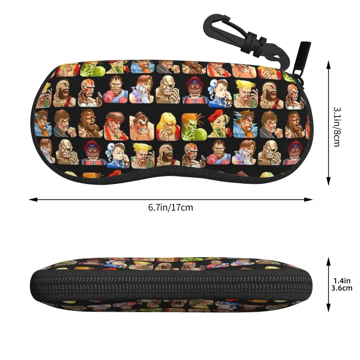 Defeated Portraits Super Street Fighter Shell Glasses Case Portable Sunglasses Box Women Men Soft Eyeglasses Bag Pouch