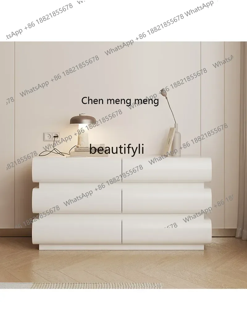 

ss7304 French Cream Style Master Bedroom Bed Front Cabinet Solid Wood Long Cabinet Six Bucket Storage Locker