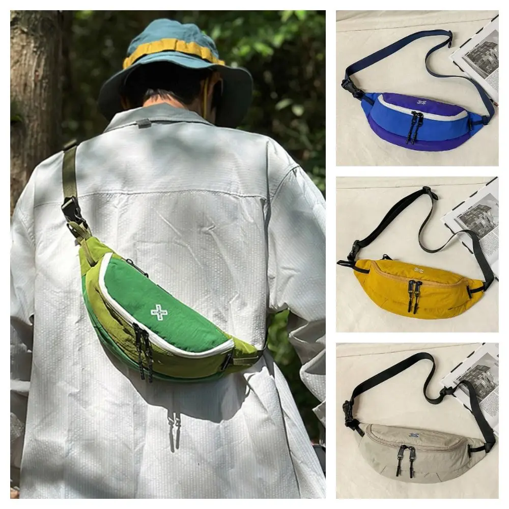 

Casual Large Capacity Sports Chest Bag Nylon Waterproof Crossbody Dumpling Bag Multifunctional Korean Style Men Waist Bag Unisex