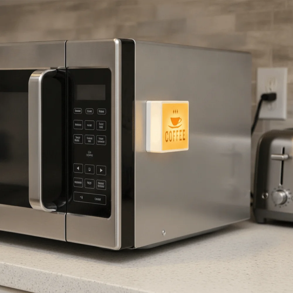 Touch-sensitive Glowing Coffee Shop Fridge Magnet Adjustable Light Brightness Rechargeable Lighted Fridge Magnet Long-lasting