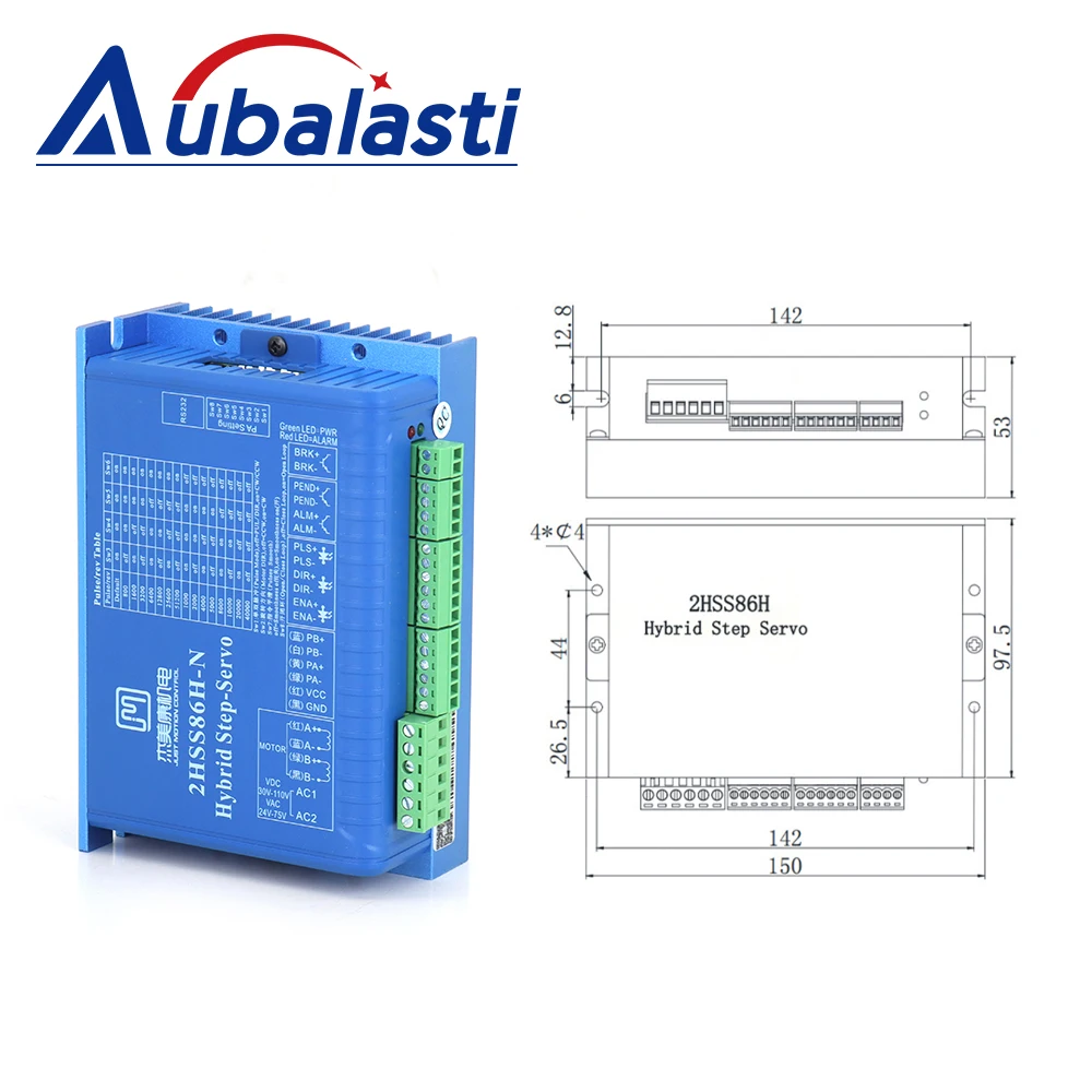 Aubalasti JMC 2 fases 24-75VAC 30-110VDC servocontrolador paso a paso de circuito cerrado 2HSS86H para máquina de grabado CNC de Motor NEMA34