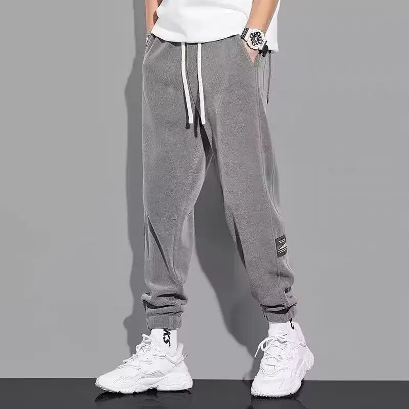 

Casual Pants Pocket Men's Autumn and Winter Halun Sports Loose Fitting Thin Fashion Classic Waist Drawstring Male Sweat Pants