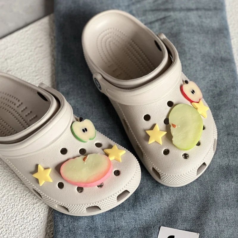 

Summer JIBBITZ Resin Material Apple modeling Shoes Charms Colorful Plastic DIY Accessories for Clogs Sandals Party Gifts Favors