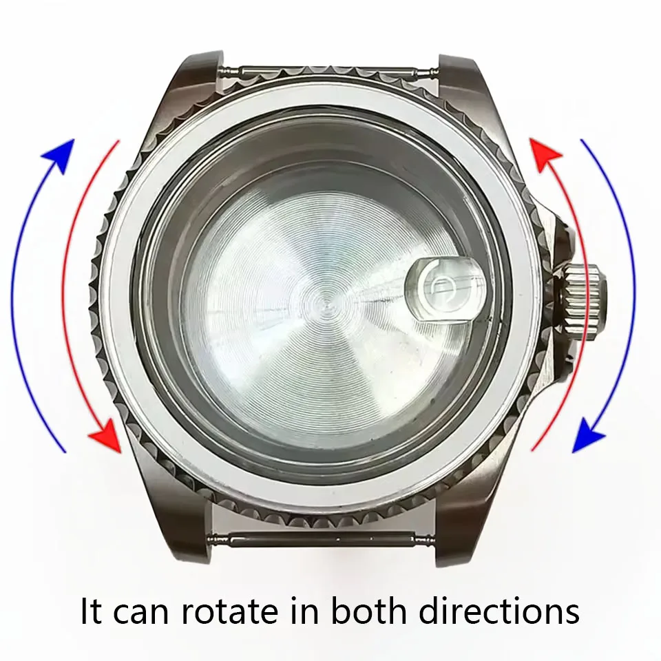 

40.5MM Sapphire glass GMT Bidirectional Rotation No bezel watch case fit NH34/35/36 Movement Fit 28.5mm Dial Accessories Parts