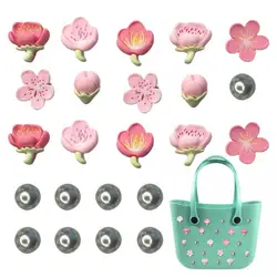 23PCS BoggBag Charm Inserts DIYsBeach Bag Tote Handbag Decoration Tote Bag Accessories Rubber Beach Charm Ladies Eva Bag