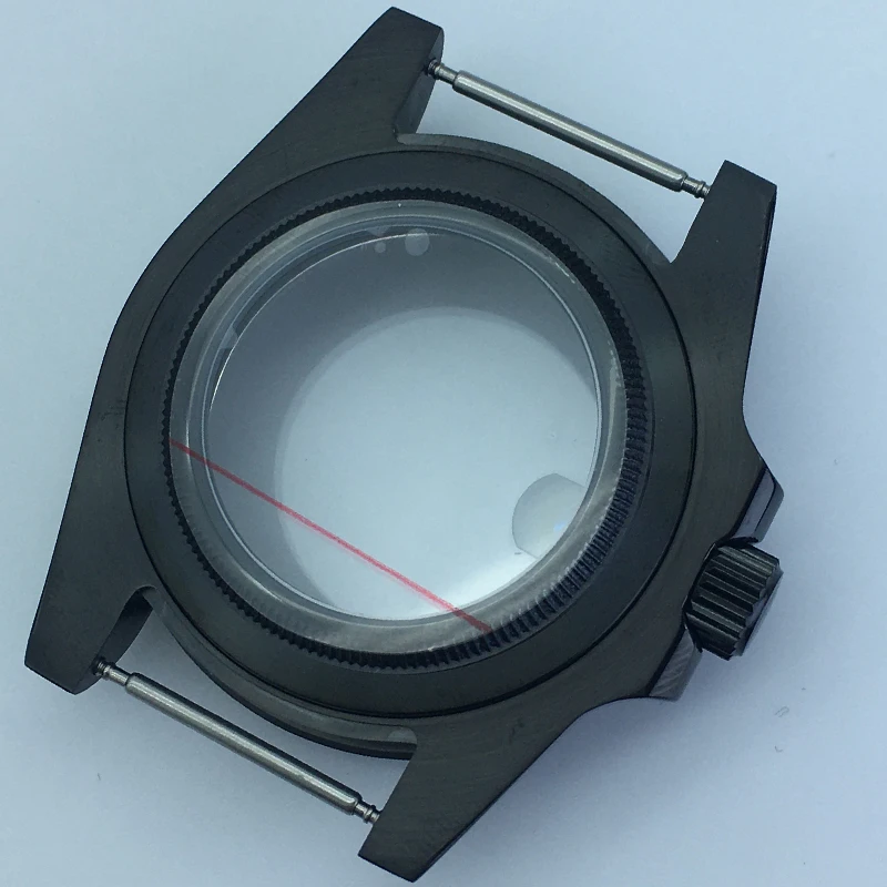 40mm Black Luxury Men's Watch Case SUB  Sapphire glass ceramic insertion ring For Seiko nh34 nh35 nh36 nh38 Movement 28.5mm Dial