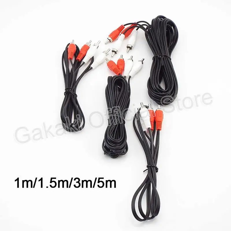 Dual RCA Stecker auf 2 RCA Stecker Kabel Stereo Audio Kabel AV für DVD TV CD Sound Verstärker – Detail 1