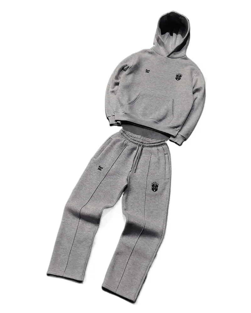 

2025 Men street retro shield embroidered sports suit Y2K Gothic hip-hop fashion design embroidered hoodie oversize casual sports