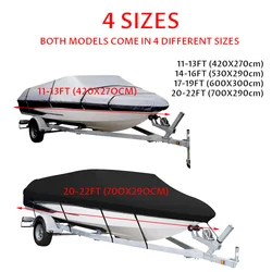 210D Marine Trailerable Canvas Yacht Boat Cover Boat Cover Winter Waterproof Sunshade Heavy Duty Trailer For 11-22ft Boat Cover