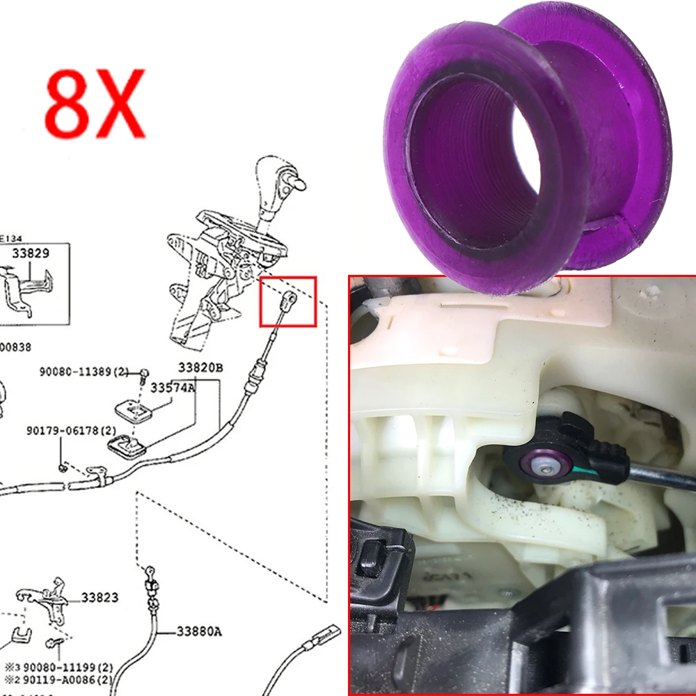 

8X For Hyundai Santa Fe Sonata Hybrid Tiburon Automatic Transmision Shift Shifter Cable Bushing Linkage Grommet Repair Kit Fix