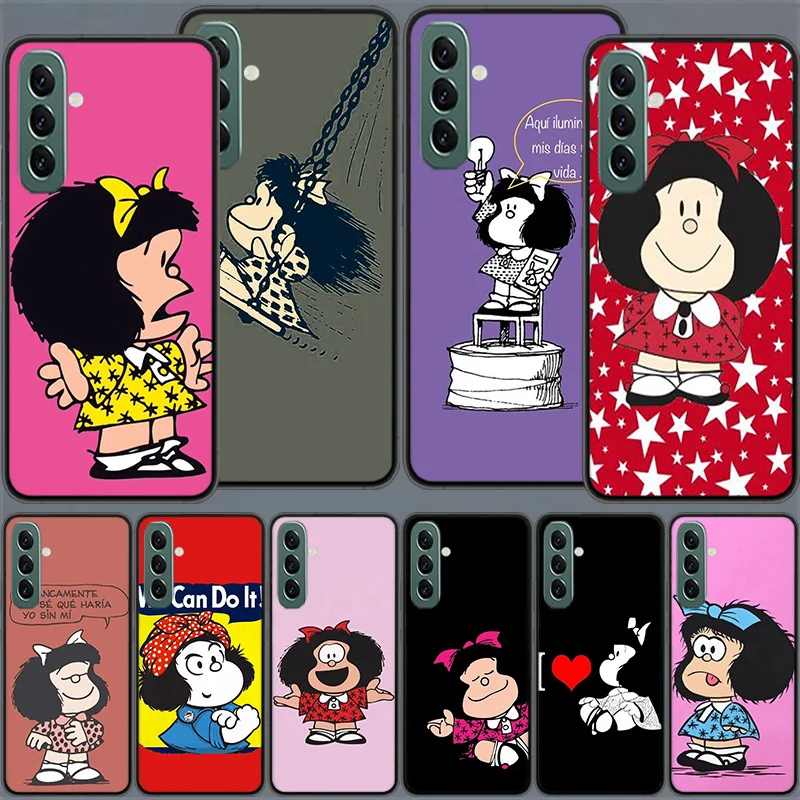 Cute Mafaldas Phone Case For Samsung A15 A25 A35 A55 Galaxy A05S A03 A03S A02S A71 A51 A41 A31 A21 A11 A70S A50S A30S A20S A10S