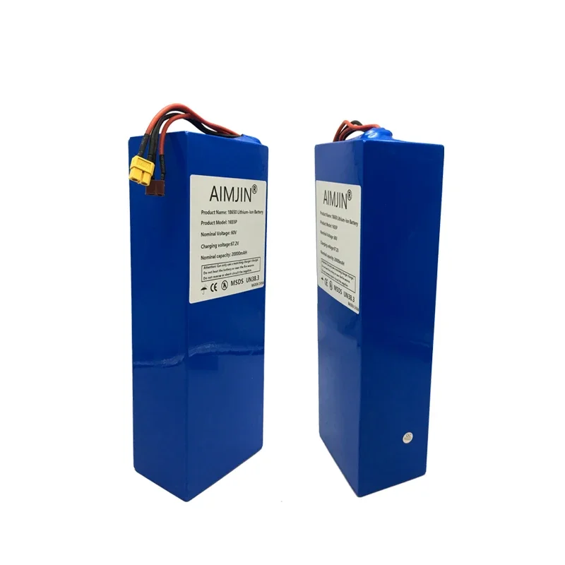 16S5P 60V Battery 20000mAH Lithium Battery Pack  for Motorcycle, Scooter, Bicycle 1000W 1200W 1500W Motor with BMS