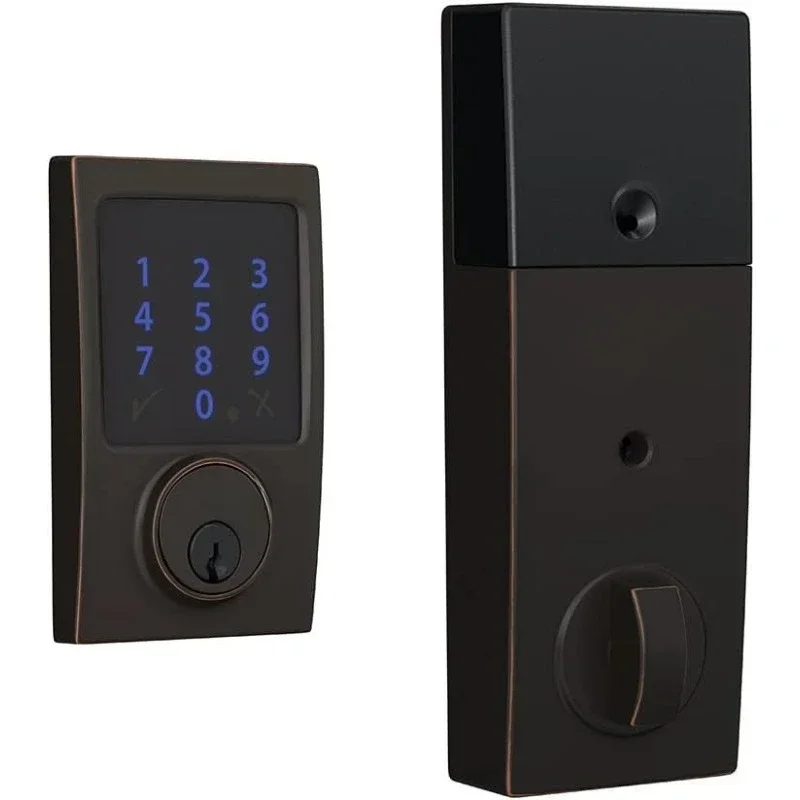 BE469ZP CEN 626 Connect Smart Deadbolt With Alarm Inbuilt Century Trim In Satin Chrome