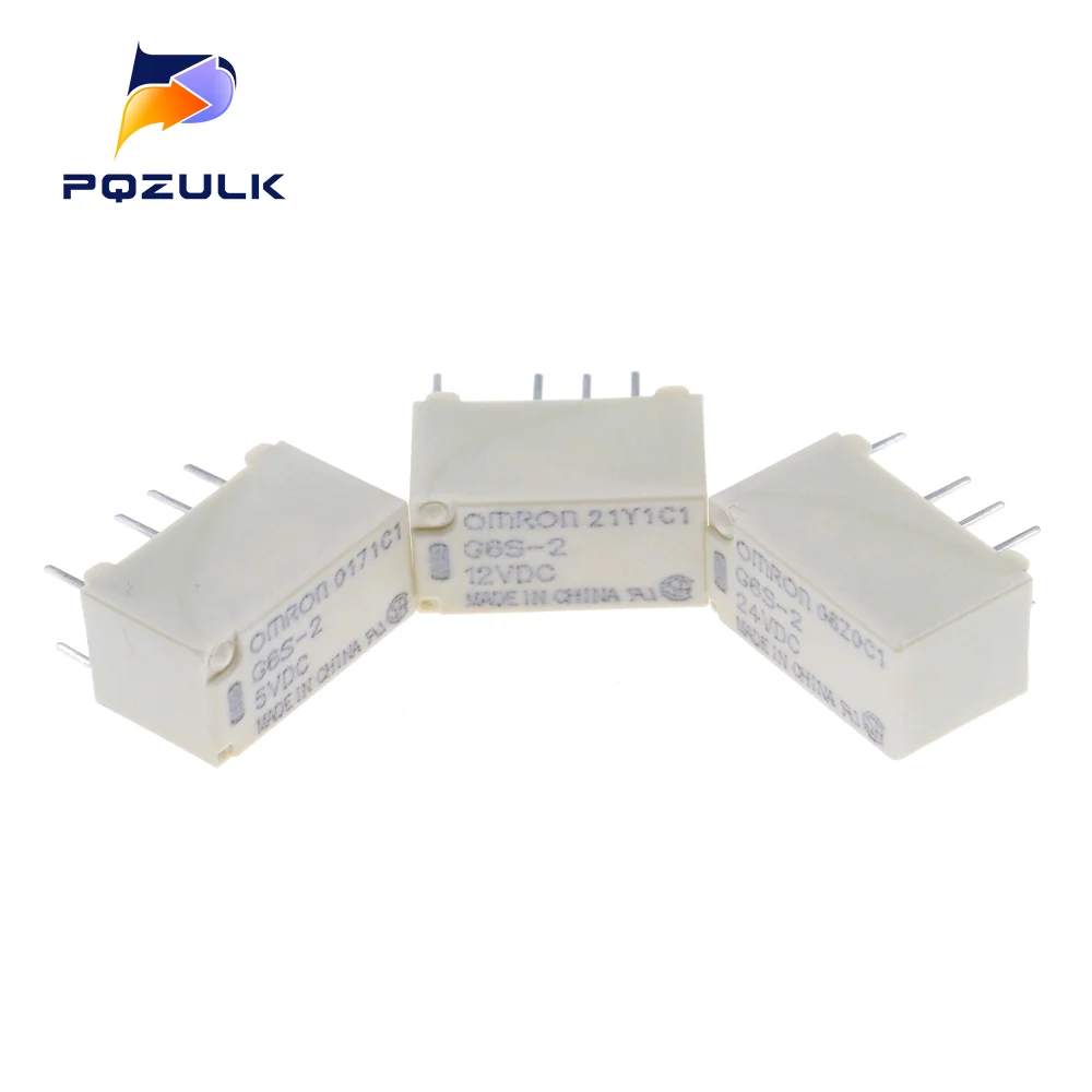 10PCS 5V/12V/24V Relay G6S-2-5VDC G6S-2-12VDC G6S-2-24VDC 250VAC/DC220V 8PIN Mini Signal Switch Relay 2A