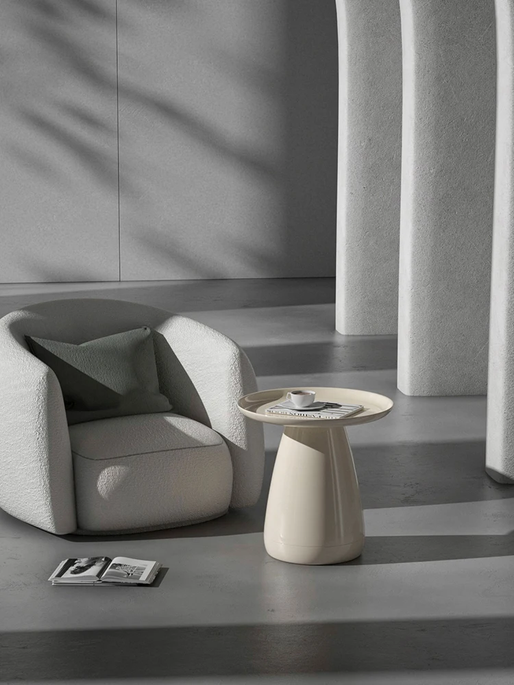 

Cream Side Table Minimalist Small Apartment Modern Minimalist round Tea Table