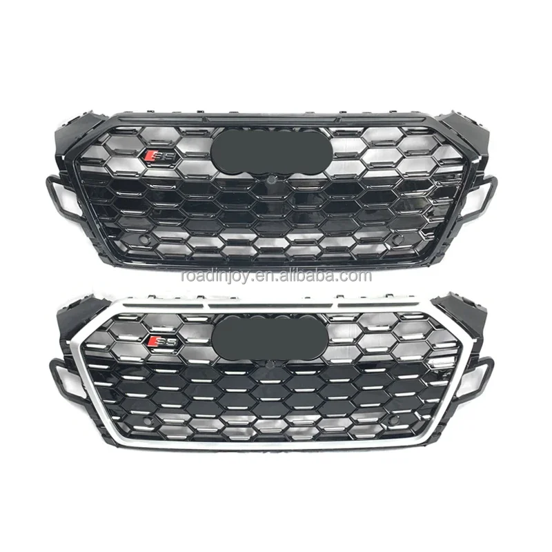 RS5 S5 Honeycomb Front Grille For Audi A5 B9 B9.5 2021 2022 Upgrade S5 Car Auto Bumper Hood Grill with Emblem