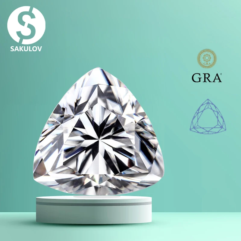 

D Color Trilliant Cut Moissanite Stone with Certificate 0.5-5.0ct VVS1 Moissanita Loose Gemstones Pass Diamond Tester with GRA