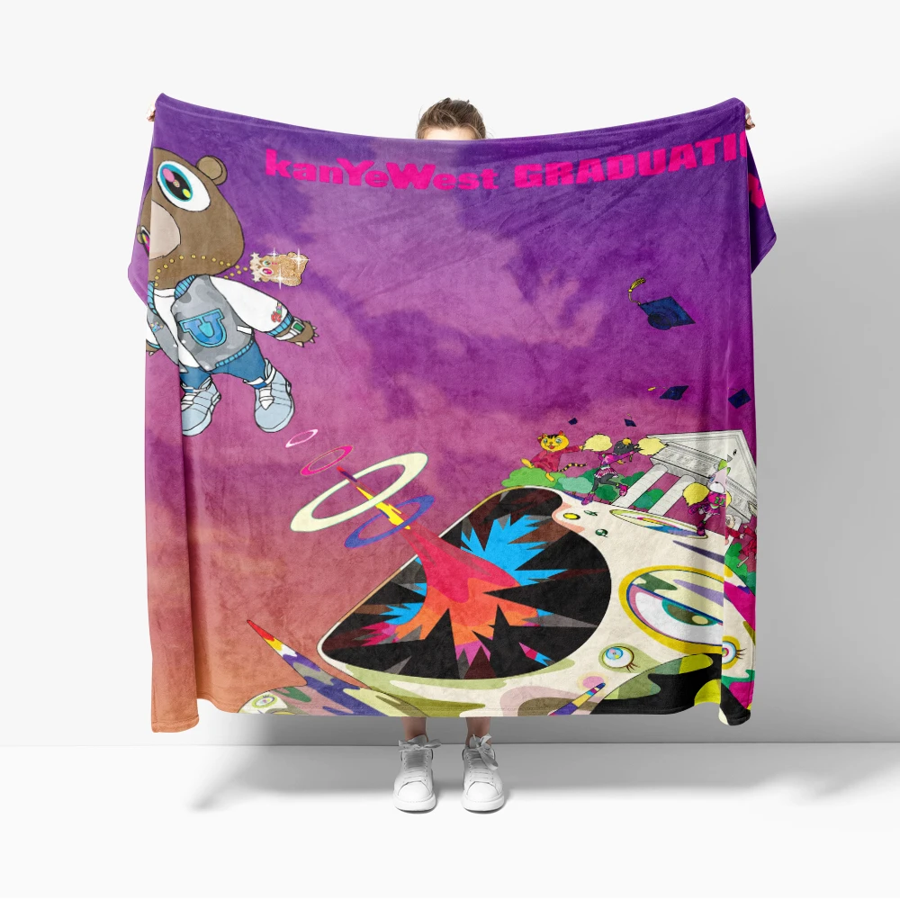 Rapper kanye wests Flannel Blanket for Sofa Decoration Bedroom Art Out Door Decoration Blanket Throw Blankets For Bed