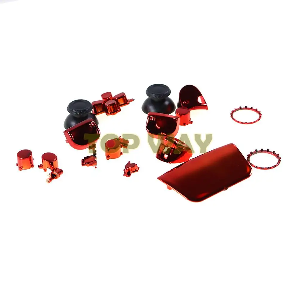 1 conjunto de 7 cores chrome joysticks d-pad r1 l1 r2 l2 conjunto completo direção chave abxy botões de chapeamento para ps5 playstation 5 controlador