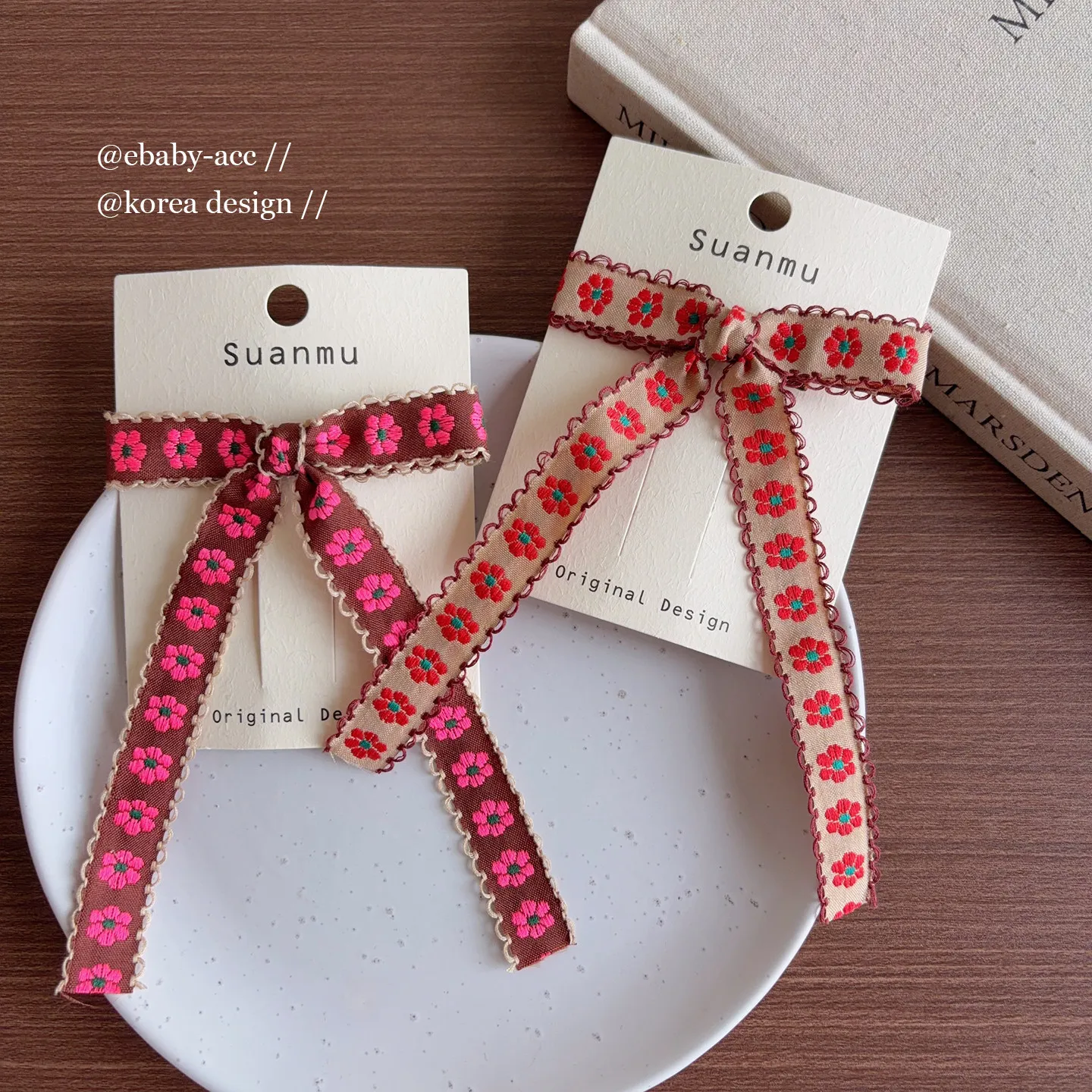 Hair Clip Girls Vintage Flower Bow Ponytail Full Wrapped Korean Style Cute Colorful Lightweight Fabric Metal Daily Party Travel