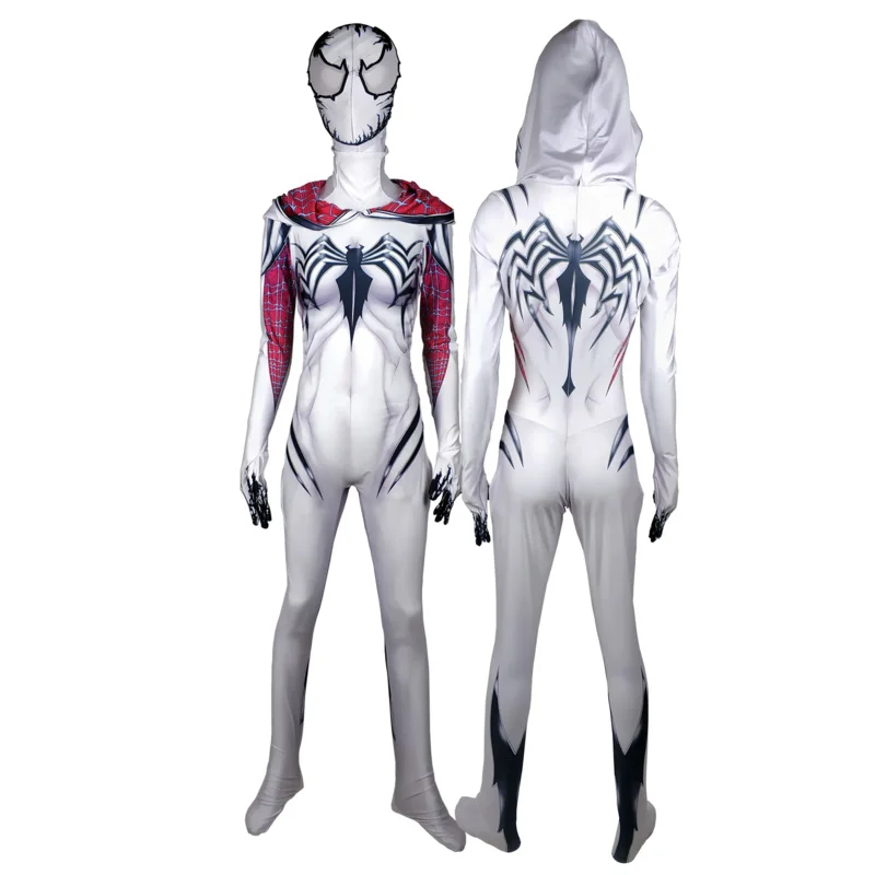 Halloween Gwen Stacy Spidercosplay Costume Anti-Gwenom Female Girls Superhero Zentai Full Bodysuit Adults Kids Jumpsuit