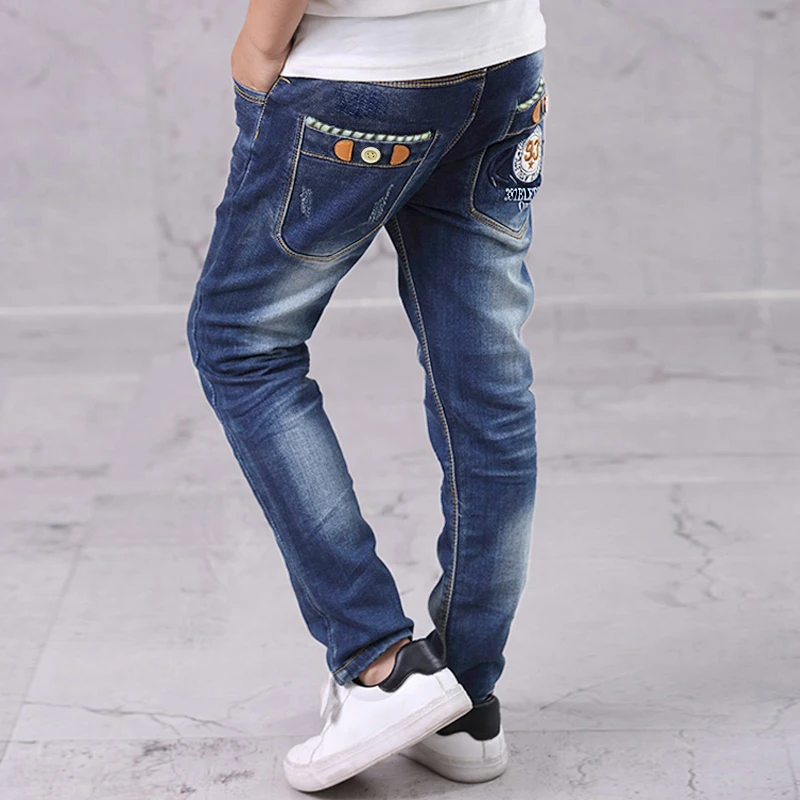 IENENS Fashion Jeans Trousers Boy\'s Denim Long Pants Kids Slim Jeans Young Children Straight Cowboy Pants 5-13Y Spring Autumn