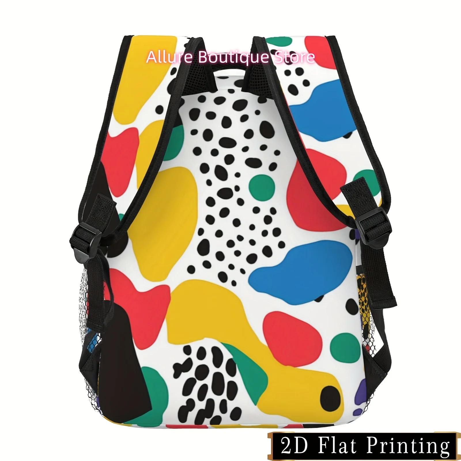 Structuralist Color Block Pattern Full-Color Printed Men'S And Women'S Youth Campus Return Season Student Backpack Ipad Laptop B