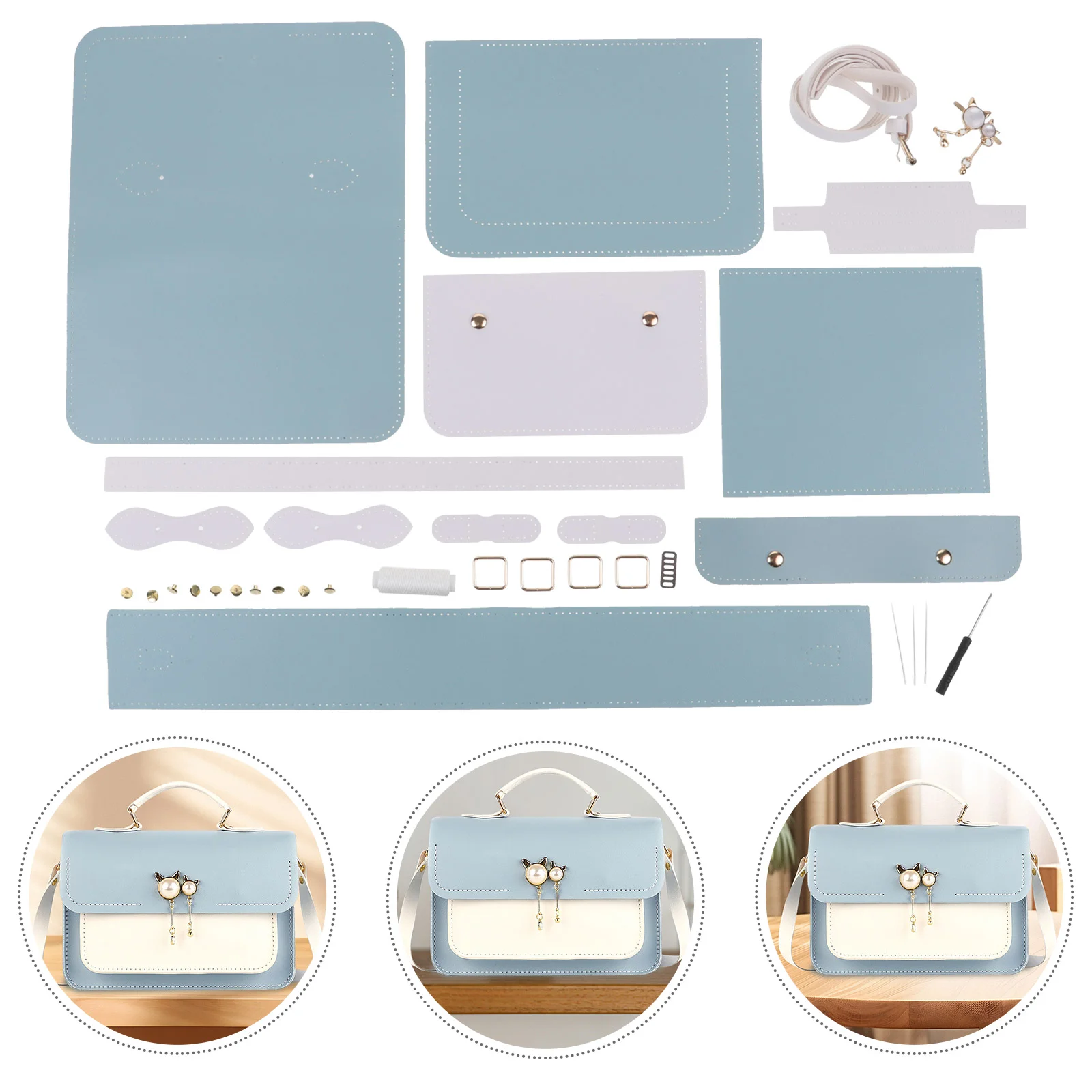 

DIY Material Kit The Tote Bag Shoulder Accessory PU Making Supplies Alloy Accessories Knitting