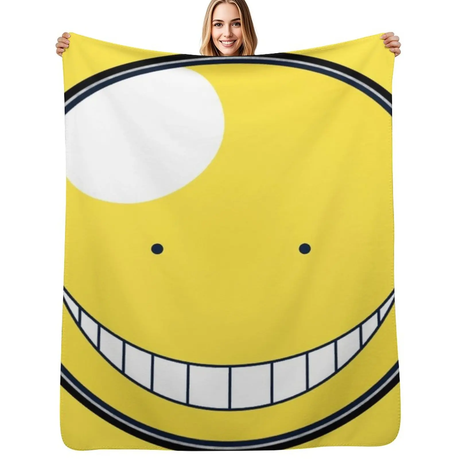 

Koro sensei Assassination Classroom , Korosensei Face Throw Blanket Soft Comfort Blanket for Reading Watching TV