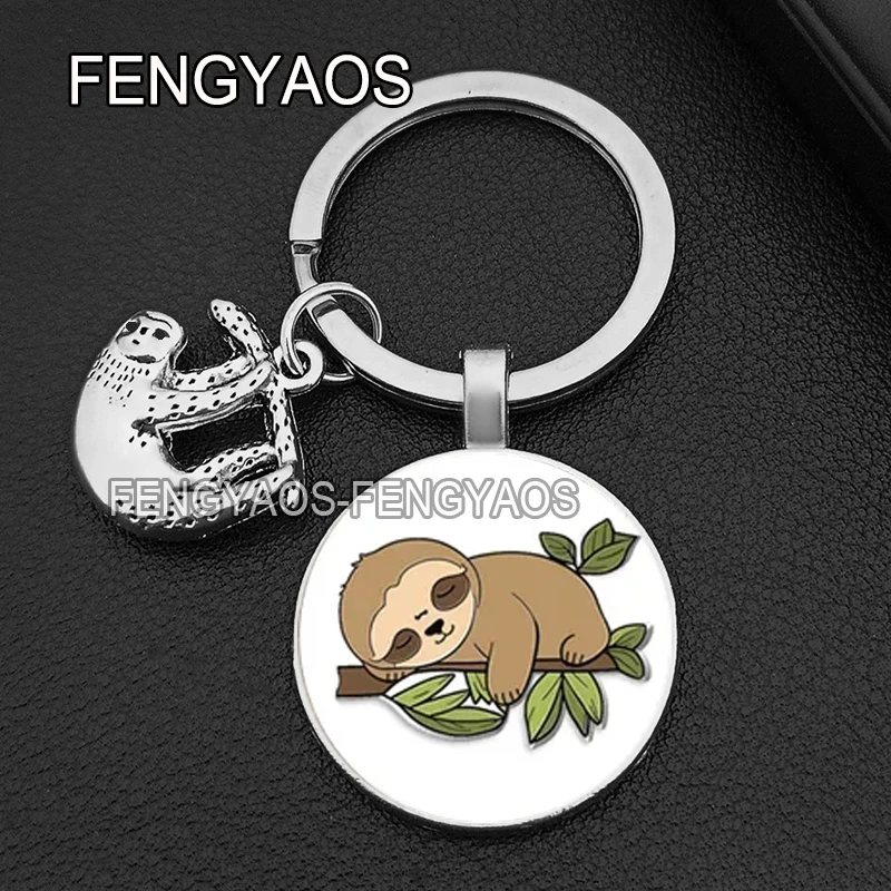 Cute Sloth Keychains for Door Climbing Tree Animal Keychain for Key Purse Bag Keyring Gift for Kids