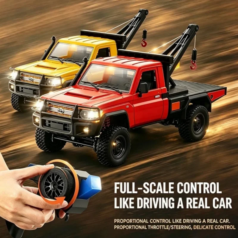 Camion RC Crawler MN82T 2.4G avec éclairage, 4 roues motrices, simulation de grue 1/12, véhicule tout-terrain, voiture d'escalade télécommandée, jouets pour enfants