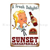A Fresh Delight Sunset Sarsaparilla Poster Fallout New Vegas Metal Signs Retro Club Printing Cinema Wall Custom Tin Sign Poster