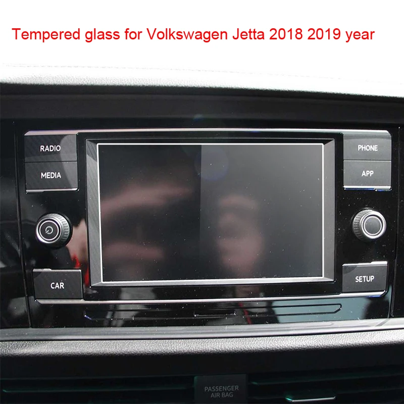 Filme protetor de tela de vidro temperado para volkswagen jetta 6.5 polegadas rádio do carro navegação gps dvd rádio estéreo 2018 2019 ano