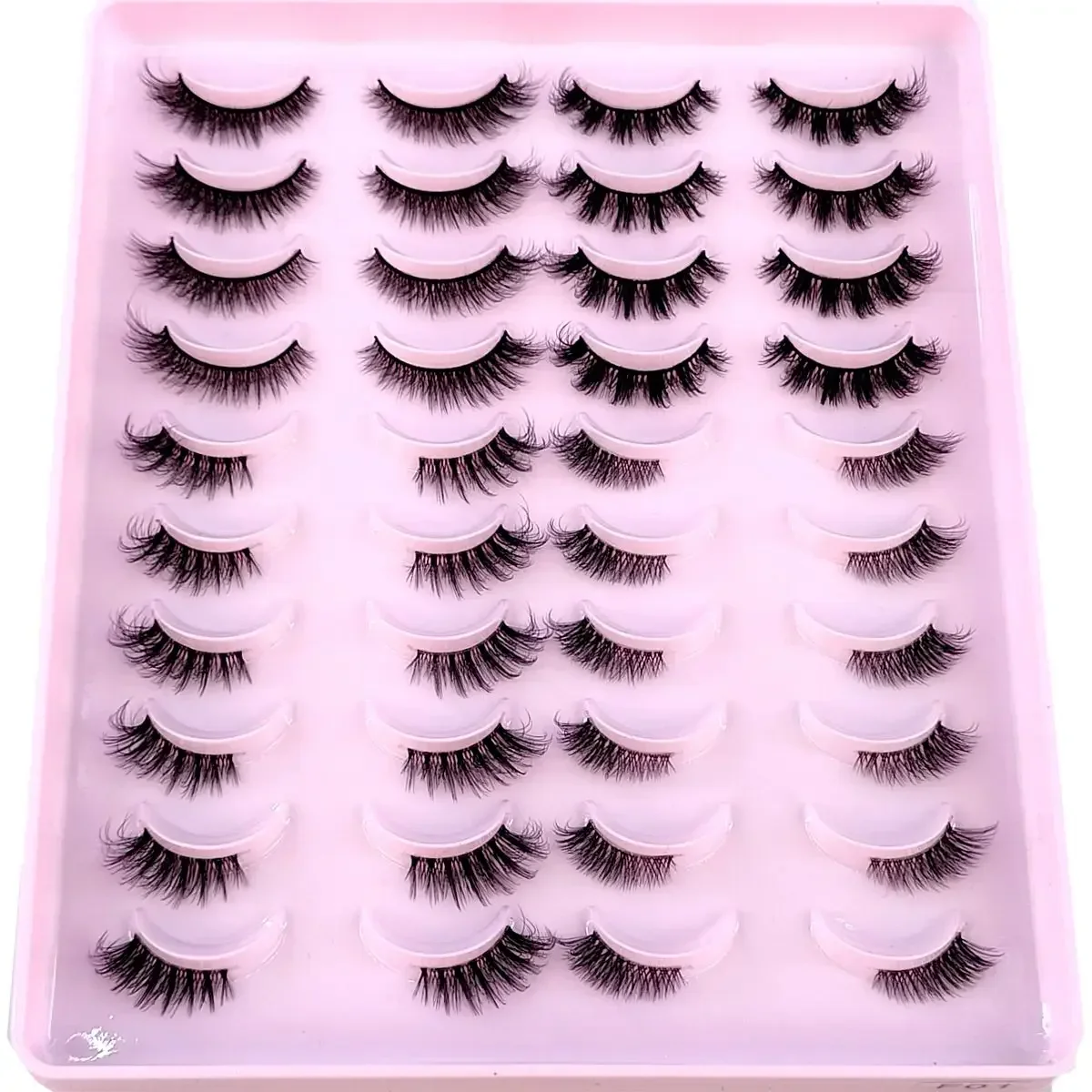 HBZGTLAD Halbe Wimpern, Katzenaugen-Wimpern, weiche, natürliche schwarze Bandwimpern, natürlicher Look, künstliche Nerzwimpern, Wispy Mink Eyelashes, Make-up