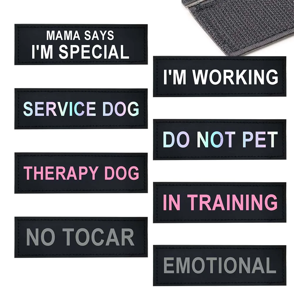 Personalized Dog Harness Patches Reflective Colorful Sticker Tag Name ID Print IN TRAINING SERVICE DOG ASK TO PET SECURITY