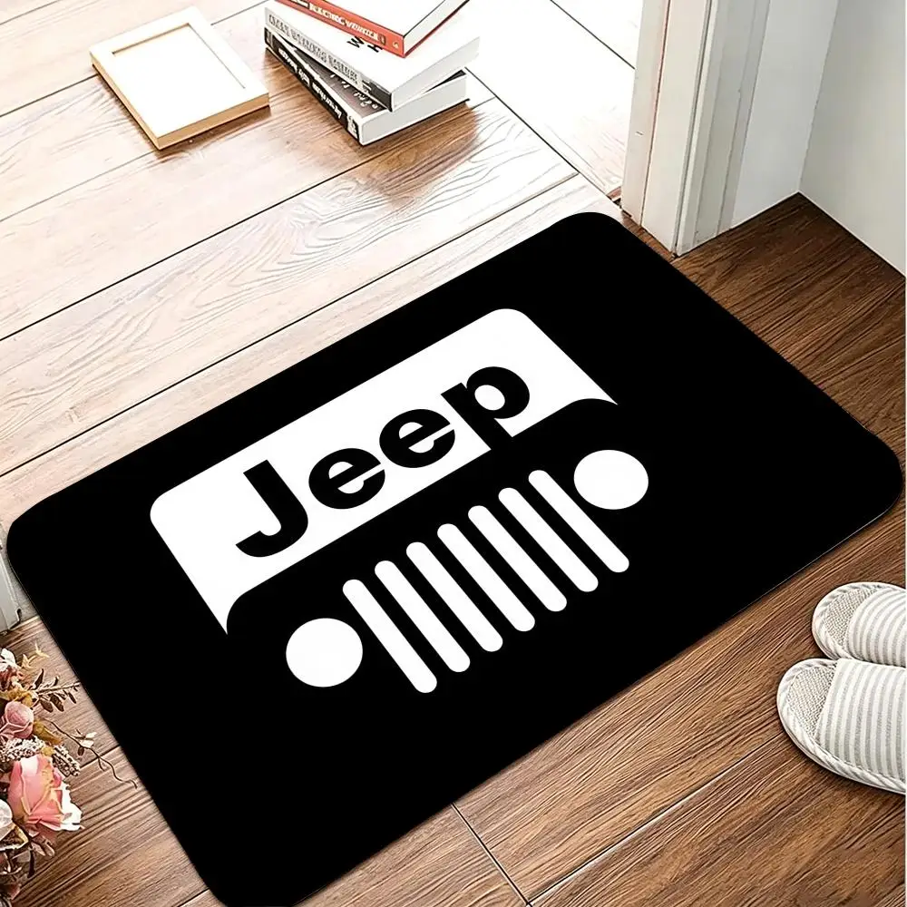 Racing-J-Jeeps Car Floor Mat Flannel Rug Soft Non Slip Washable Door Mat For Bathroom Bedroom Kitchen Home Decor