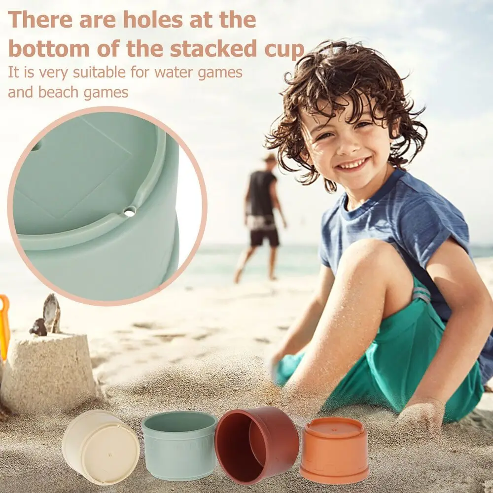 High Quality Hot  Stacking Tower Building Blocks Stacking Cups Educational  Fun Rainbow Cups