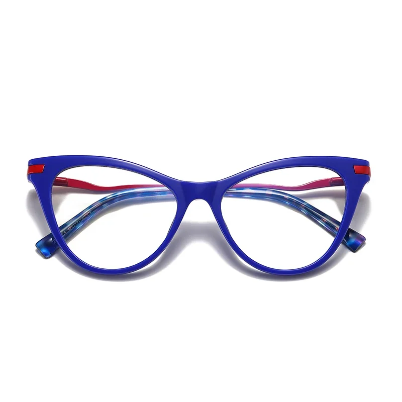 KIZN عين القط قصر النظر نظارات النساء موضة وصفة طبية مخصصة النظارات البصرية مكافحة الضوء الأزرق تلون الإطار -0.50 إلى -10